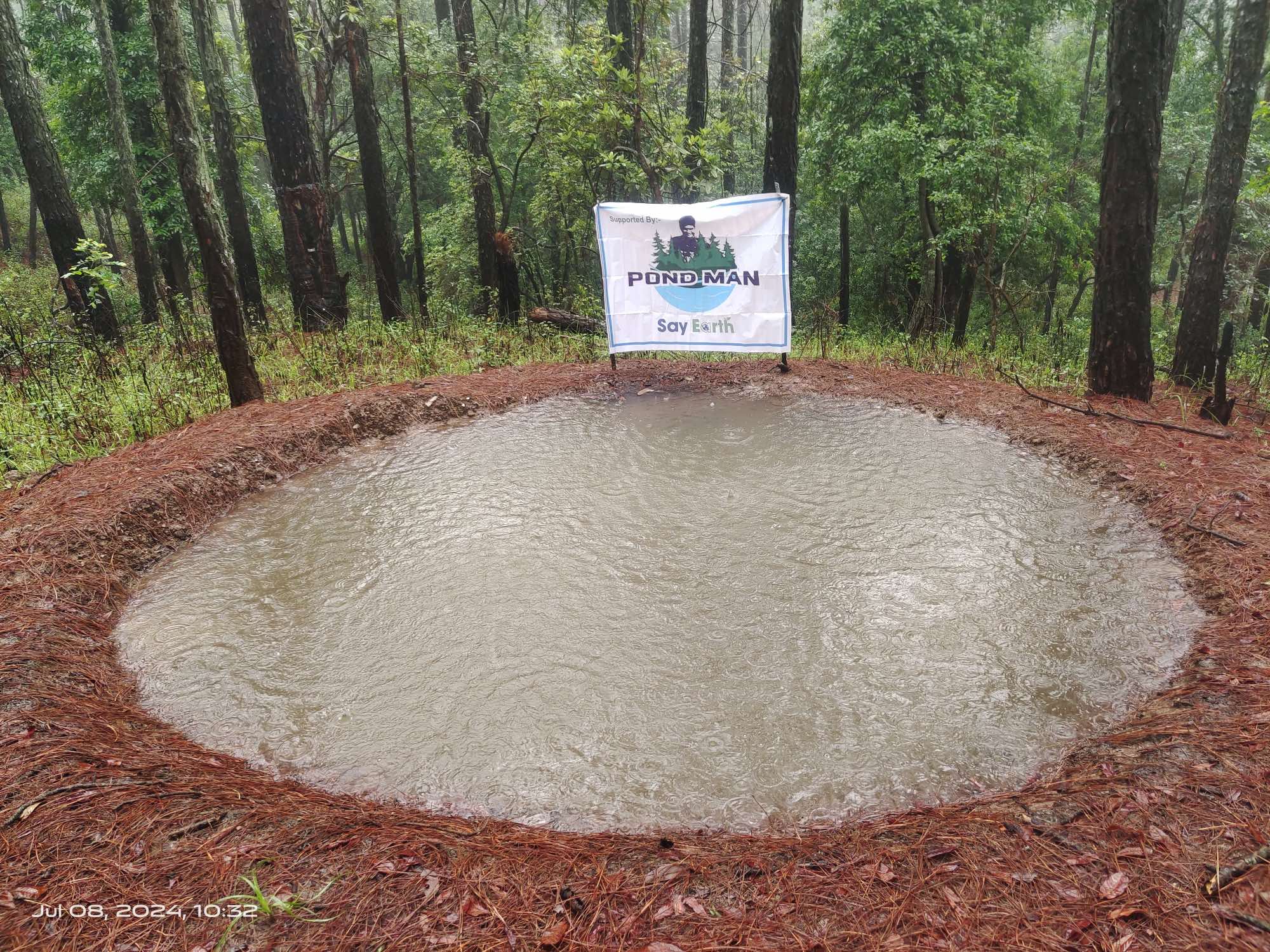 Pond during monsoon season