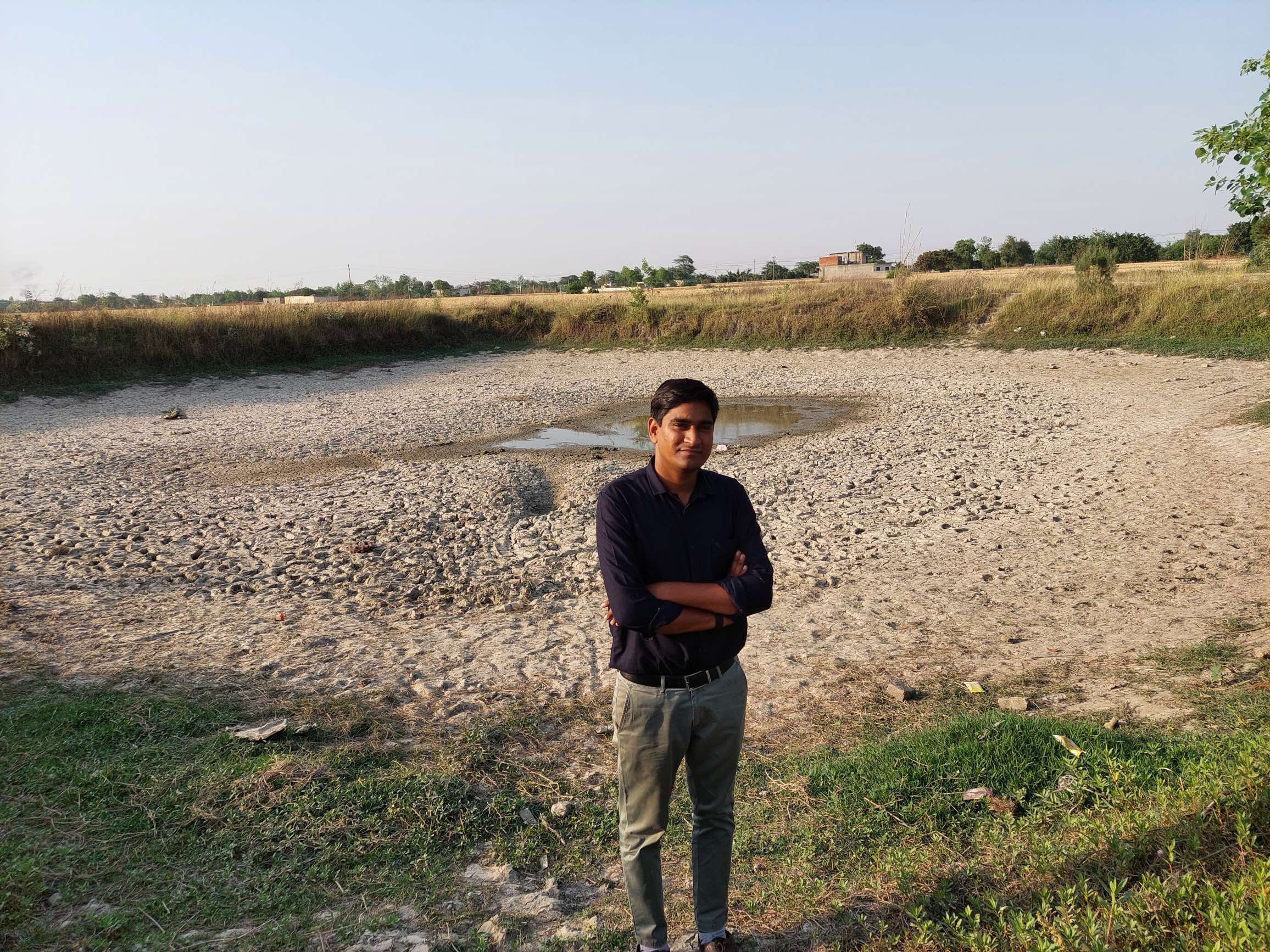 Ramveer Tanwar at a restored pond