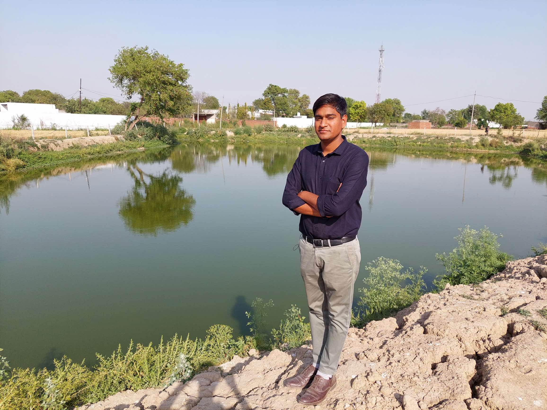 Ramveer at a restored pond